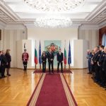 Im Wappensaal Ansprache von Rumen Radev zur Ehrung.